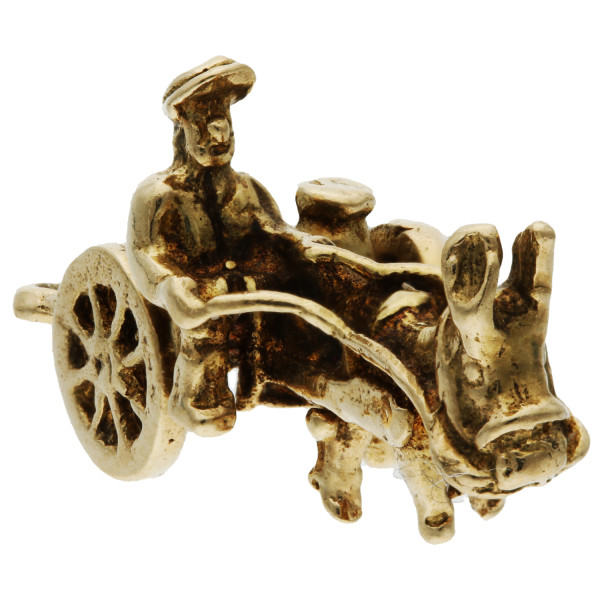Vintage 9ct Yellow Gold Milk Wagon Charm