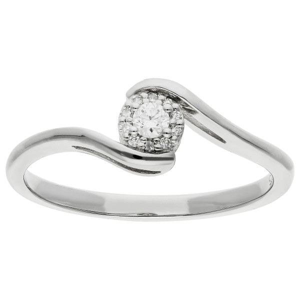 9ct White Gold 0.10ct Diamond Cluster Ring