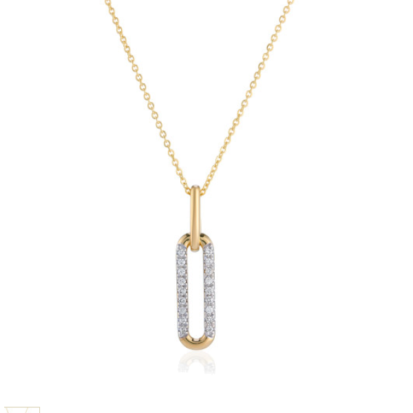 9ct Yellow Gold & Diamond Pendant