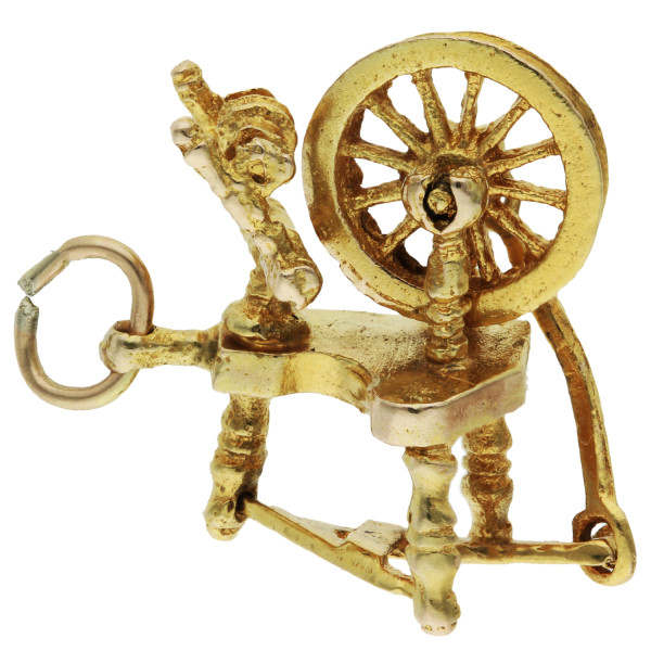 Pre-Owned 9ct Yellow Gold Spinning Wheel Charm