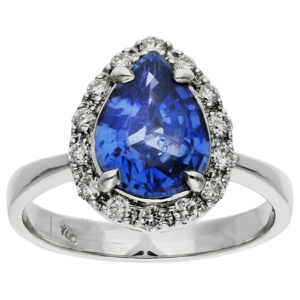 18ct White Gold Sapphire & Diamond Ring