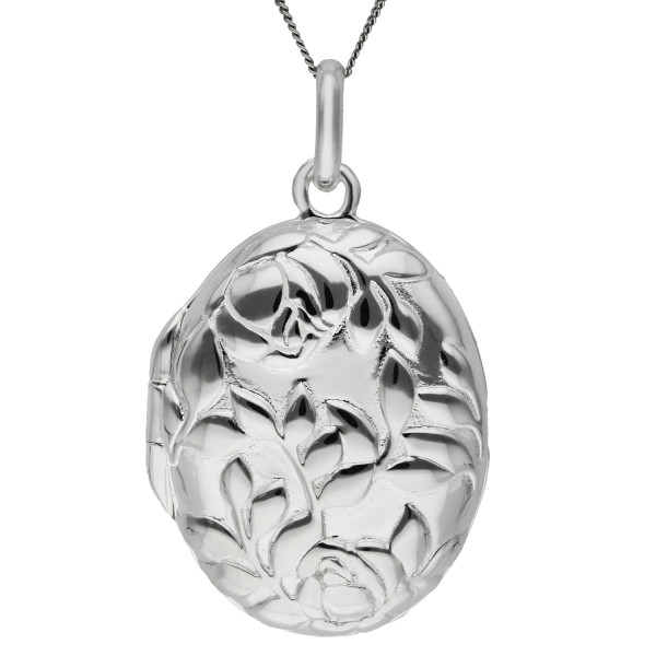 Sterling Silver Rose Locket