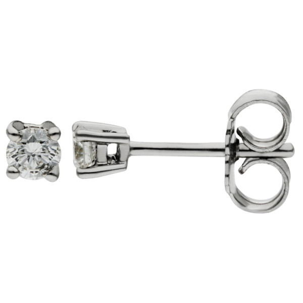 9ct White Gold 0.15ct Diamond Solitaire Stud Earrings