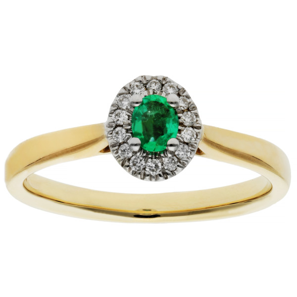 9ct Gold 0.13ct Emerald Cocktail Ring