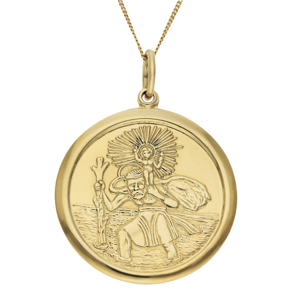 9ct Yellow Gold St Christopher Pendant