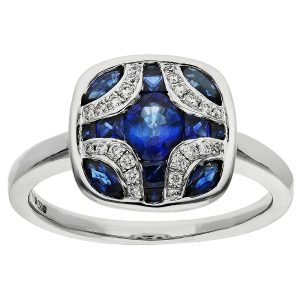18ct White Gold 1.15ct Sapphire Cocktail Ring
