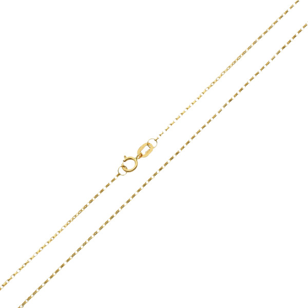 18ct Yellow Gold 0.95mm Diamond Cut Filed Belcher Chain 16"