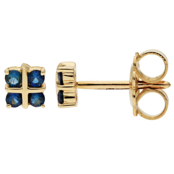 9ct Yellow Gold Sapphire Stud Earrings