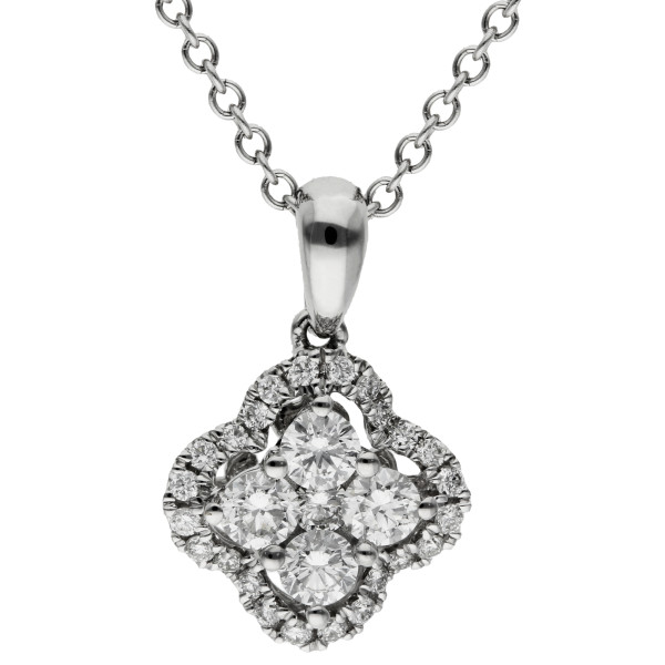 18ct White Gold & Diamond Quatrefoil Necklace