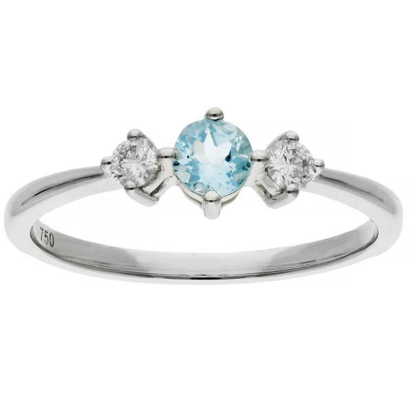 18ct White Gold 0.20ct Aquamarine Three Stone Ring