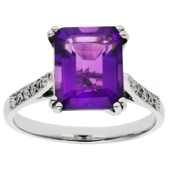 9ct White Gold 3.00ct Amethyst Cocktail Ring