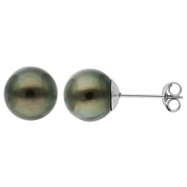 9ct White Gold Pearl Stud Earrings