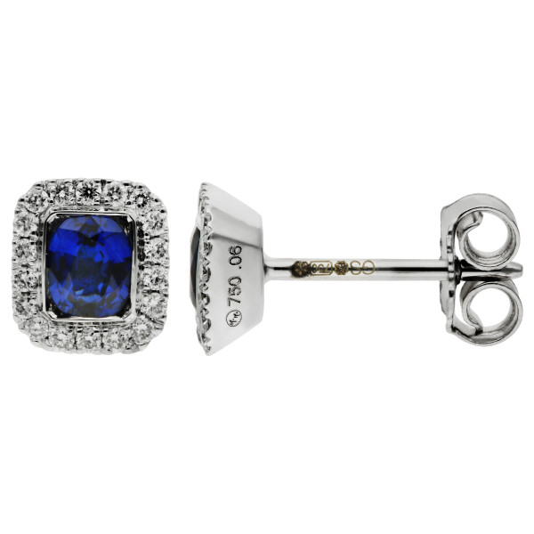 18ct White Gold 0.54ct Sapphire Stud Earrings