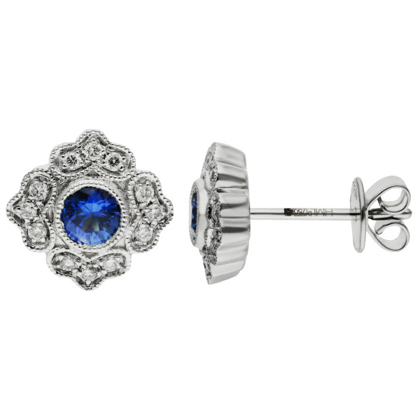 18ct White Gold 0.41ct Sapphire Stud Earrings