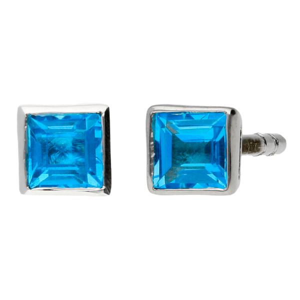 9ct White Gold 0.30ct Topaz Stud Earrings