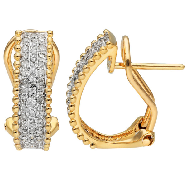 18ct Yellow Gold Diamond Huggie Earrings
