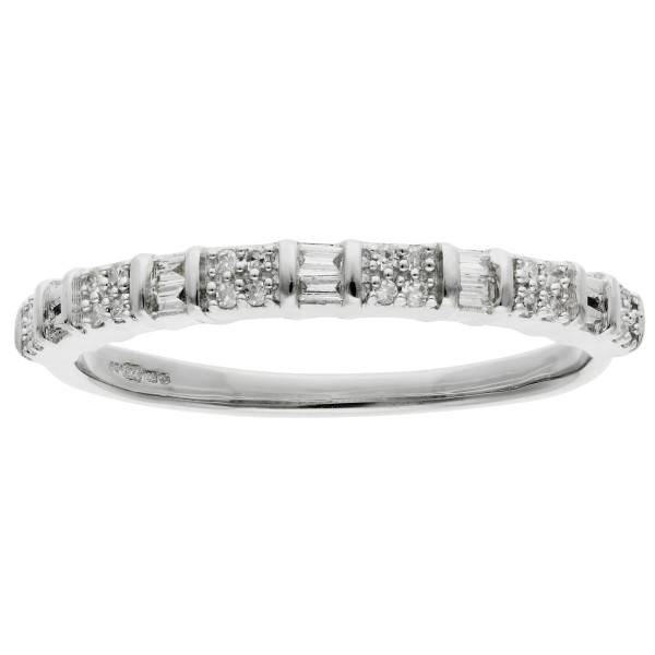 9ct White Gold 0.12ct Diamond Half Eternity Ring
