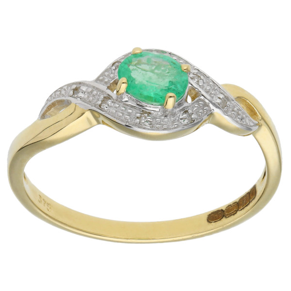 9ct Gold 0.30ct Emerald Cocktail Ring