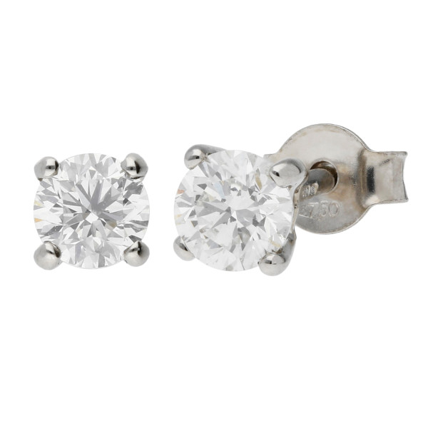 18ct White Gold 0.60ct Diamond Solitaire Stud Earrings