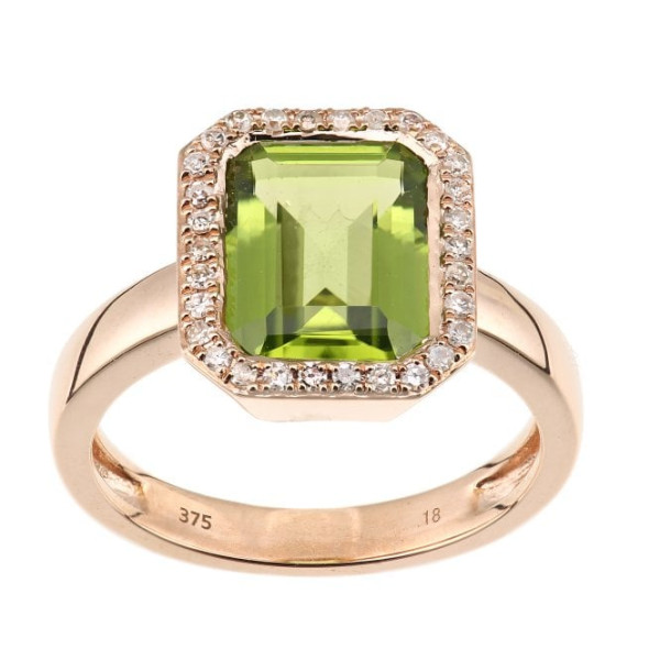 9ct Rose Gold 3.15ct Peridot Cocktail Ring