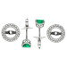 18ct White Gold Diamond & 1.28ct Emerald Earrings