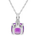 9ct White Gold Amethyst & Diamond Fancy Pendant Necklace
