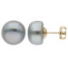 9ct Gold 10mm Freshwater Silver Button Pearl Earrings