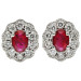 18ct White Gold Diamond & 0.44ct Ruby Earrings