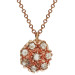 Handcrafted Italian 9ct Rose Gold Diamond Floral Cluster Pendant