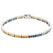 9ct White Gold & Rainbow Sapphire Tennis Bracelet