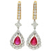18ct Yellow Gold Diamond & Ruby Earrings