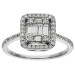 18ct White Gold Diamond Cluster Engagement Dress Ring