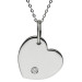 9ct White Gold Diamond Heart Pendant