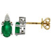 18ct Yellow & White Gold Diamond & 0.90 Emerald Earrings