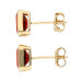 9ct Yellow Gold 2.65ct Rectangular Garnet Solitaire Stud Earrings