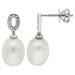 18ct White Gold Diamond & Pearl Earrings
