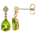 9ct Yellow Gold Peridot & Diamond Pear Shape Drop Earrings