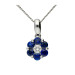 18ct White Gold Sapphire & Diamond Cluster Pendant