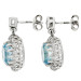 18ct White Gold Diamond & Aquamarine Earrings
