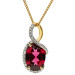9ct Yellow Gold Diamond & Garnet Pendant