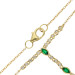 9ct Yellow Gold Diamond & Emerald Necklace