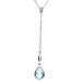18ct White Gold Blue Topaz & Diamond Necklace