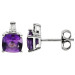 9ct White Gold Diamond & 1.80ct Amethyst Earrings