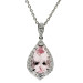 18ct White Gold Morganite & Diamond Pendant