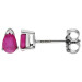 9ct White Gold 5mm Ruby Solitaire Pear Shape Stud Earrings 