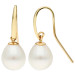 9ct Yellow Gold 9-10mm White Teardrop Cultured River Pearl Drop Earrings