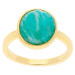 Sterling Silver & Gold Vermeil Amazonite Oval Ring