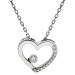 9ct White Gold Diamond Heart Necklace
