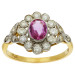 18ct Yellow Gold Pink Sapphire & Diamond Ring