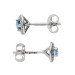 9ct White Gold 0.17ct Aquamarine & 0.11ct Diamond Cluster Earrings
